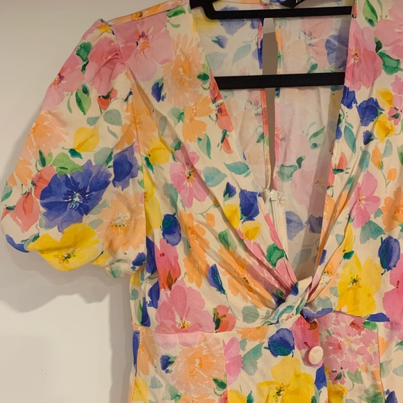 Zara - Floral Print Mini Dress - Picture 7 of 8